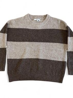 Grey Bandit Oversized Brown and Beige Striped Sweater